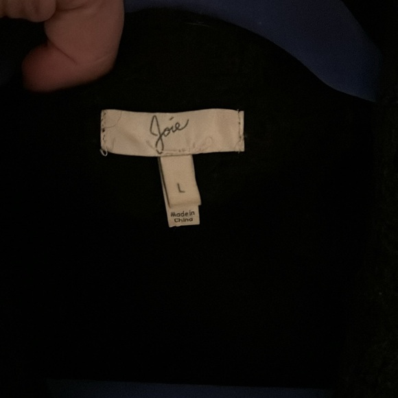 Joie cardigan sweater asymmetric pockets shawl collar large black L $335 - Picture 4 of 8